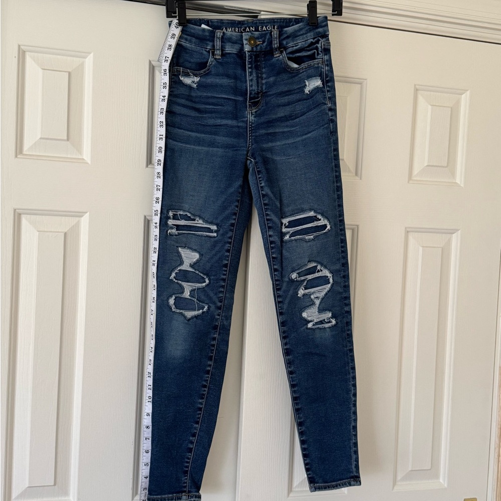 American Eagle Outfitters Blue Jegging Curvy Hi Rise size 0